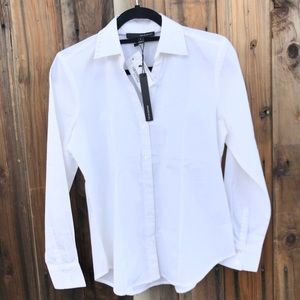 NWT White Jeweled Collar Button Down Blouse